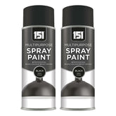 2X 151 Black Satin Spray Paint 400ml Spray Paint
